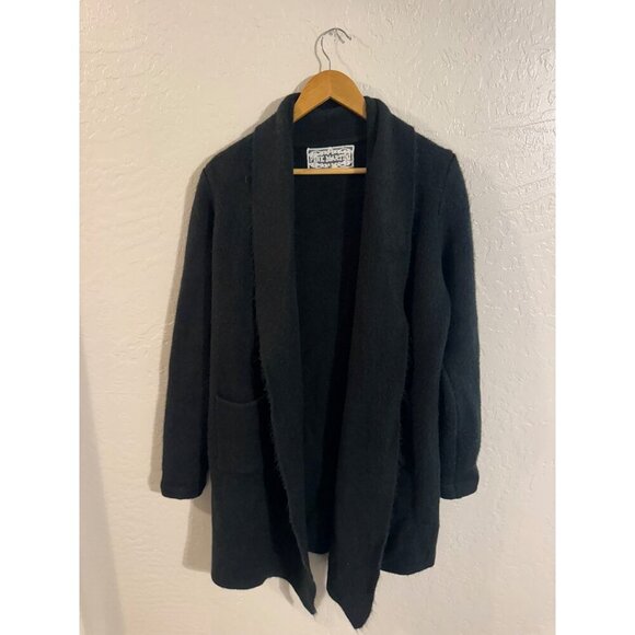 Pink Martini  Black Wool Long Sleeved Open Stockport Cardigan - Picture 2 of 11